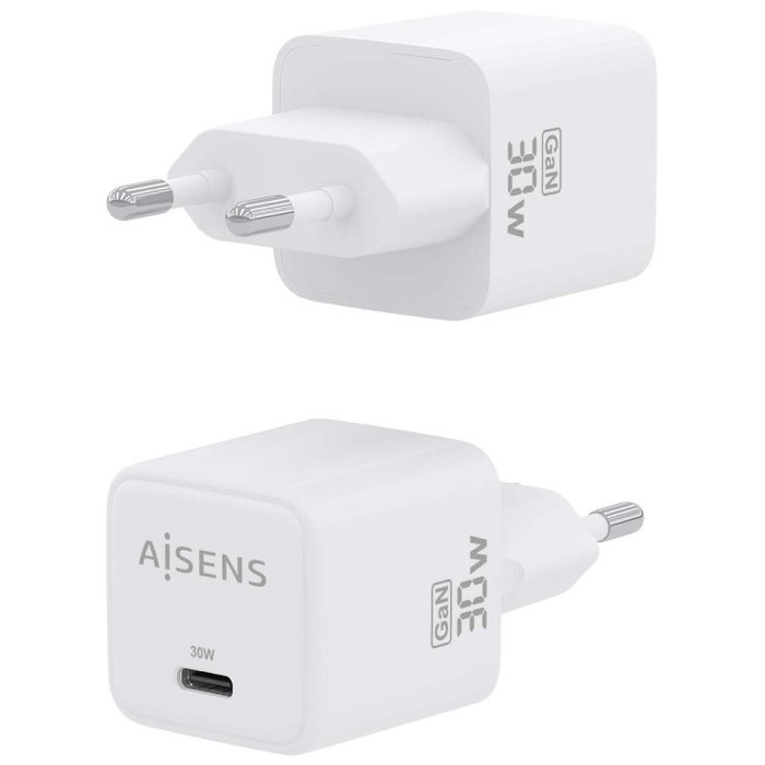 Aisens Cargador GaN 30W USB-C Blanco ASCH-30W1P035-W